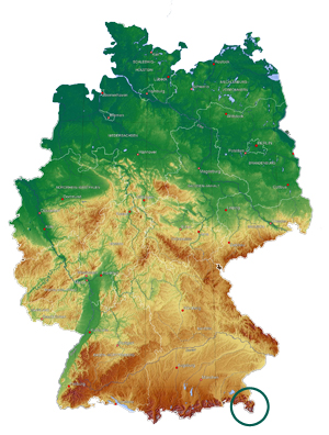 Deutschlandkarte mit Nationalpark Berchtesgaden