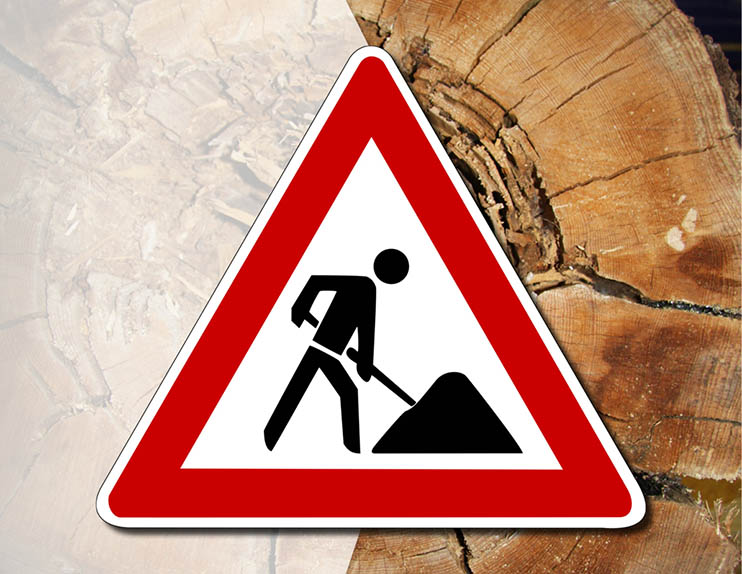 Das Bild zeigt ein Baustellenschild