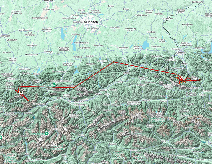 Route von Bartgeier Vinzenz