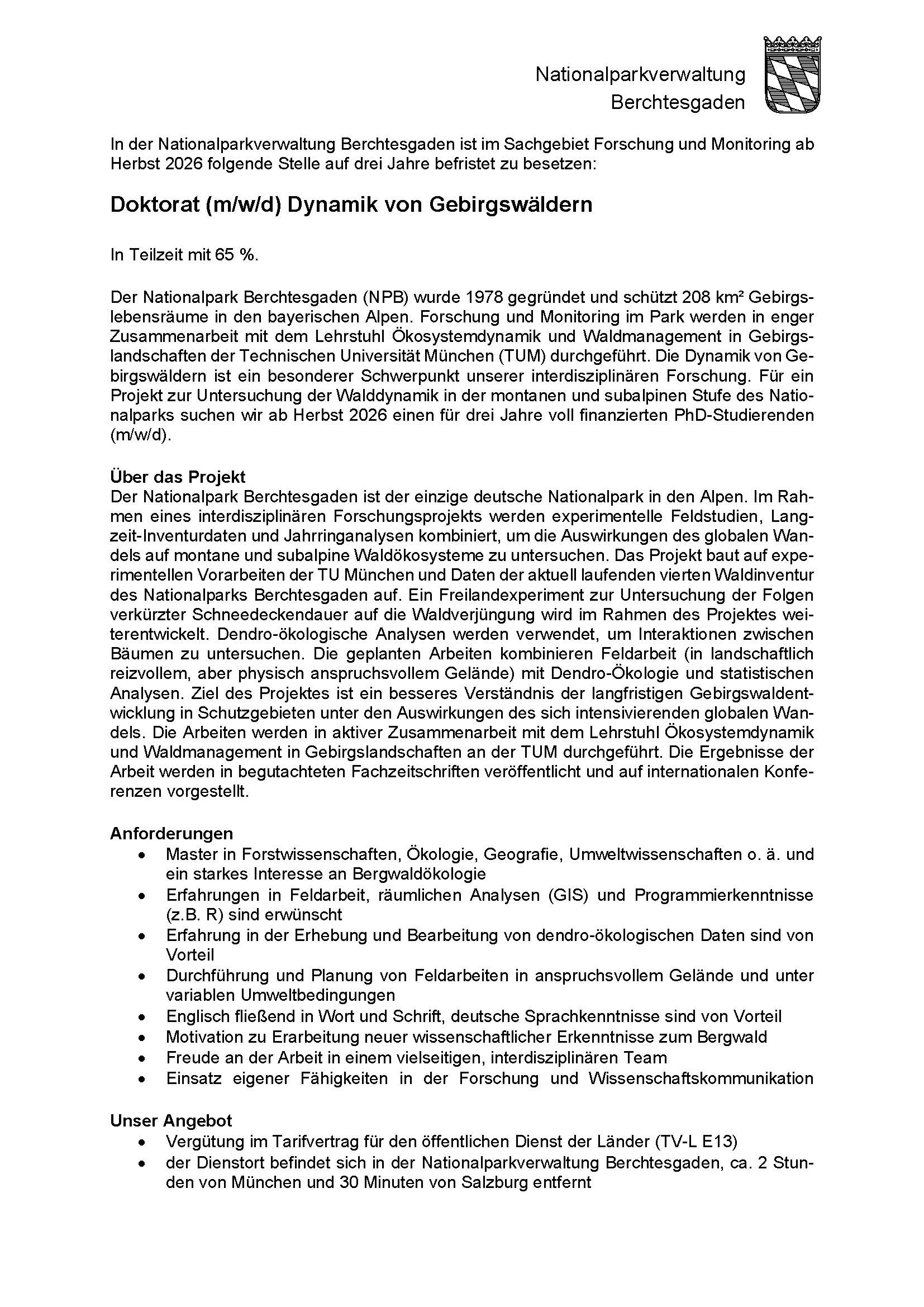 Aktuelle Stellenausschreibung