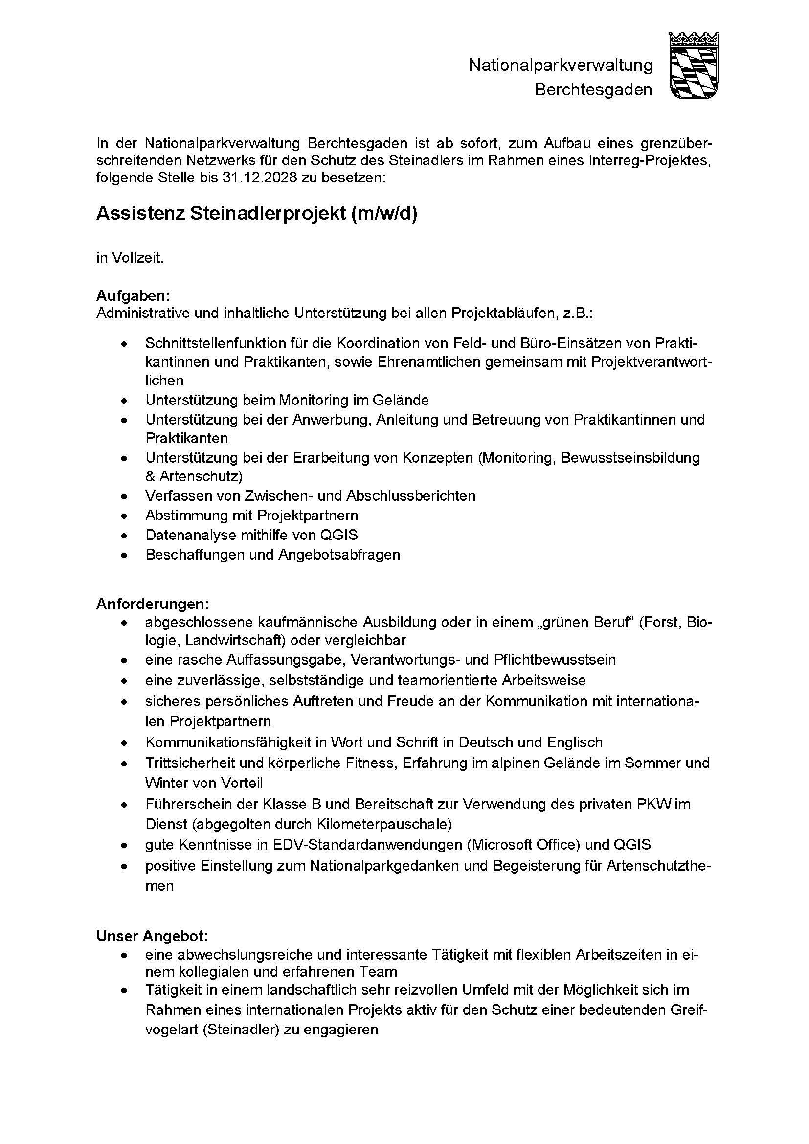 Aktuelle Stellenausschreibung